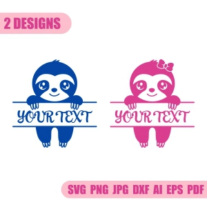 Sloth SVG Monogram Boy & Girl Wild & Jungle Animals SVG
