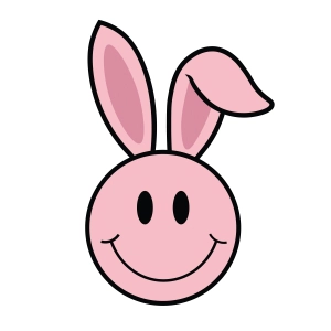 Smiley Face Bunny SVG, Bunny Ear SVG Bunnies SVG