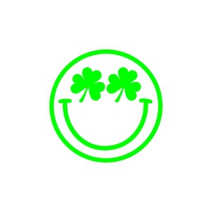 Smiley Face with Shamrock SVG, Lucky Clover SVG Graphics St Patrick's Day SVG