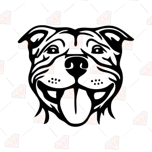 Smiling Pitbull Face SVG
