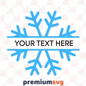 Snowflake Monogram SVG Cut File, Snow SVG Vector Snowflake SVG