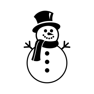 Snowman SVG with Hat and Scarf