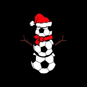 Soccer Christmas SVG, Soccer Snowman SVG with Santa Hat, Cricut Christmas SVG