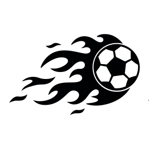 Soccer In Fire SVG Clipart, Soccer Flame SVG Instant Download Football SVG