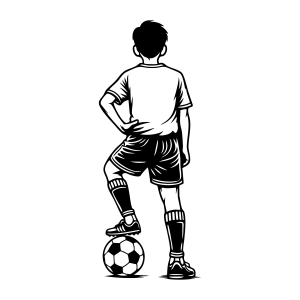 Soccer Kid SVG, Standing Boy with Soccer Ball Soccer SVG