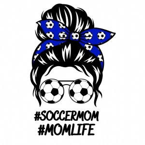Messy Bun Soccer Mom SVG Cut File Soccer SVG