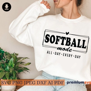Softball Mode SVG, Softball SVG, Shirt, Cricut Softball SVG