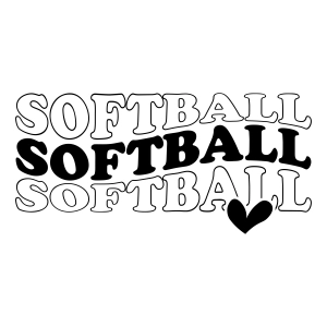 Softball Wavy SVG, Softball SVG Softball SVG