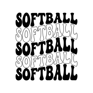 Softball SVG Design with Wavy Text, Softball SVG Shirt Softball SVG