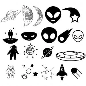 Space SVG Bundle, Space Alien Bundle SVG Vector Instant Download Sky/Space