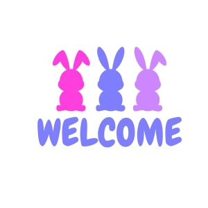 Welcome Peeps SVG, Easter Bunnies SVG Vector Files Easter Day SVG