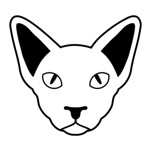 Sphynx Cat Face SVG Design and Clipart Cat SVG