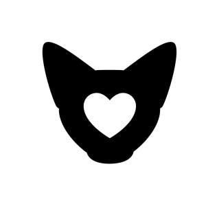 Sphynx Cat Head Silhouette SVG with Heart Cat SVG