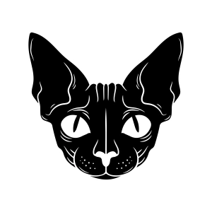 Sphynx Cat Silhouette SVG Cut Files, Instant Download Cat SVG