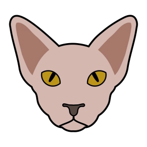 Sphynx Cat SVG Cut Files, Cat Face SVG Instant Download Cat SVG