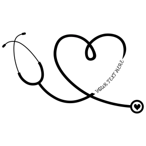 Split Heart Stethoscope SVG, Nurse Monogram SVG Nurse SVG
