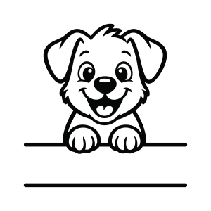 Split Monogram Cute Dog SVG, Peeking Puppy SVG Dog SVG