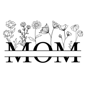 Split Monogram Mom SVG, Split Floral Mom SVG Mom SVG