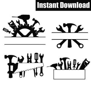 Split Tools SVG, Handyman Daddy Monogram SVG Cut File Mechanical Tools