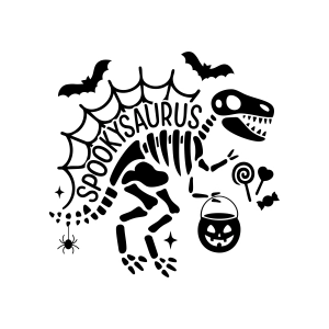 Spooky Saurus SVG, Halloween T-Rex Dinosaur SVG for Cricut & Silhouette Halloween SVG