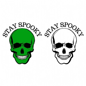 Spooky Skull SVG Cut File, Stay Spooky SVG Instant Download Halloween SVG