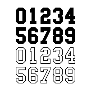 Sport Numbers SVG Cut File, Black Numbers SVG Bundle Symbols