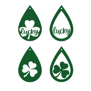 Shamrock & Clover Earrings SVG, St Patrick's Day St Patrick's Day SVG