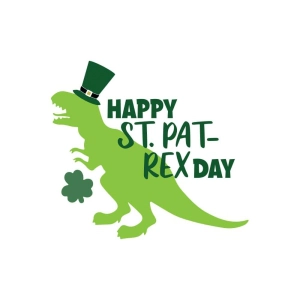St Patrick T Rex SVG, Dinosaur SVG Instant Download St Patrick's Day SVG