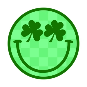 St Patty Smiley Face Checkered SVG, Retro Smile SVG St Patrick's Day SVG