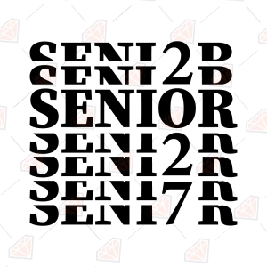Stacked Senior 2027 SVG, Repeating Senior Text SVG