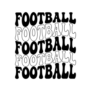 Stacked Wavy Football SVG, Football Logo SVG Clipart Vector Files Football SVG