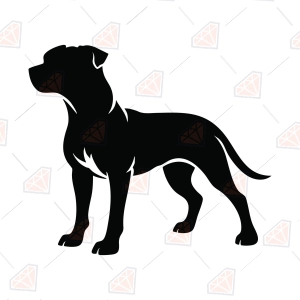 Standing Pitbull Silhouette SVG