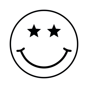 Star Eyes Smiley Face SVG, Star Smile Emoji SVG Vector Files Vector Illustration