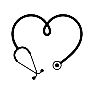 Nurse Heart Stethoscope SVG, Heart Shape SVG Nurse SVG