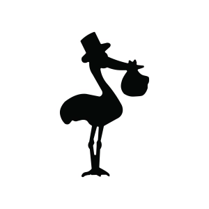 Stork SVG, Stork Silhouette Bird SVG