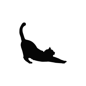 Stretching Cat SVG Silhouette, Cut File Cat SVG