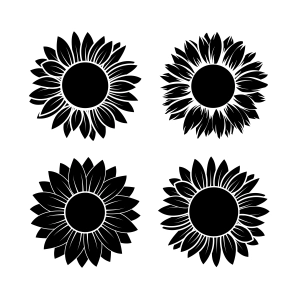 Sunflower Stencils SVG, Sunflower Template SVG Clipart Flower SVG