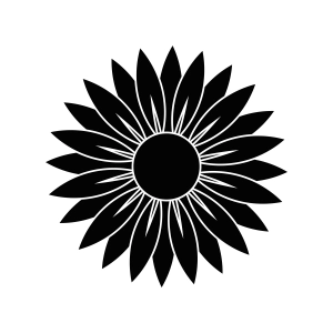 Sunflower SVG Vector File, Black Flower Clipart Sunflower SVG