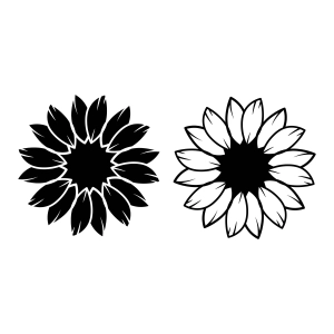 Sunflowers Black and White SVG Cut File Sunflower SVG