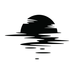 Sunset On Ocean SVG Silhouette Vector Objects