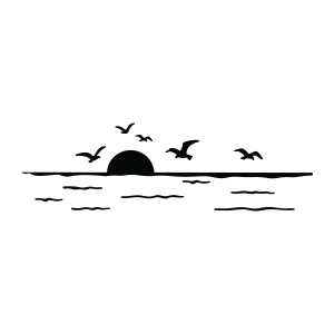 Sunset Over Ocean Scene SVG Landscapes