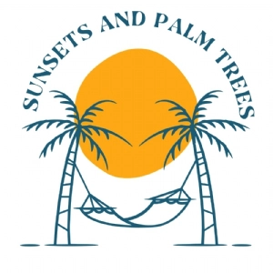 Sunset with Palm Trees SVG, Summer SVG Cut Files Summer SVG