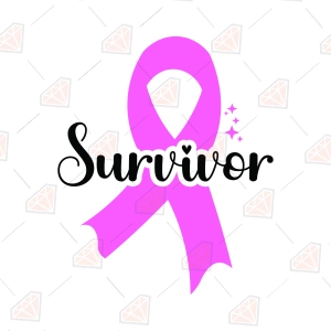 Survivor Ribbon SVG – Breast Cancer Survivor Cut File