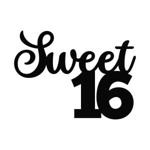 Sweet 16 SVG, Cake Topper Birthday SVG