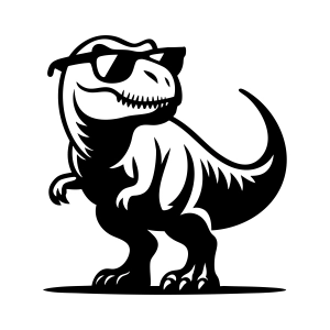 T Rex Sunglasses SVG, Cool Dino SVG Cartoons