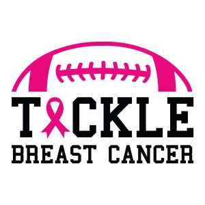 Tackle Breast Cancer Half Football SVG Cut File, Awareness SVG Cancer Day SVG