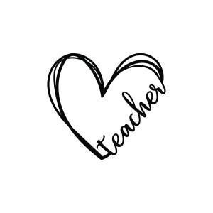 Teacher Heart SVG, Doodle Heart Teacher SVG Teacher SVG