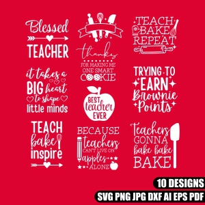 Teacher Pot Holder SVG, Oven Mitt Teacher SVG Bundle Teacher SVG