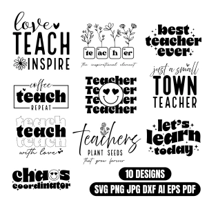 Teacher Saying SVG, Teacher Quotes SVG Bundle, Teacher SVG Teacher SVG