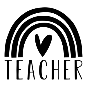 Teacher with Boho Rainbow SVG File School SVG